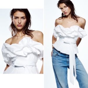 Zara voluminous poplin top